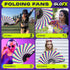 GloFX Folding Fan - Large Trippy Rave Clack Hand Fan for Men/Women for Events, Parties, Dance, Gift