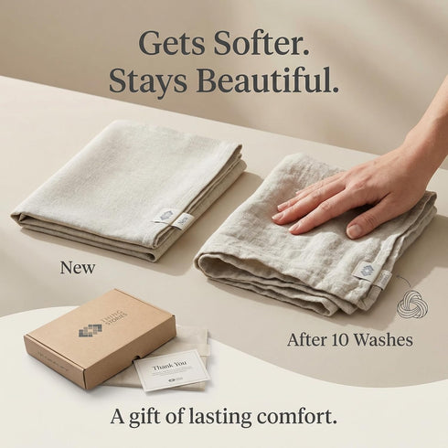 4-Pack Set Pure Linen Flax Washcloths Natural Dish Towels Linen Tea Towel Cloth Napkins Small Hand Towels for Kitchen