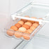 BINO Pull-out Egg Holder Organizer, Clear Fridge Egg Drawer for 18 Eggs Storage