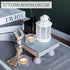 Decorative Wood Riser for Display, Modern Farmhouse Pedestal Stand for Home & Kitchen Decor, Rustic Bathroom Counter