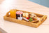 14.5" Small Hand-Woven Rattan Serving Tray with Handles Rectangular Snack Tray for Coffee Table, Fruit, Drinks, Decor