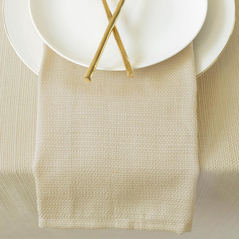 Benson Mills Cameron Textured Fabric Cloth Napkins - Set of 4, 18" x 18", Flax/Beige/Taupe