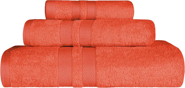 SUPERIOR Ultra-Soft 3-Piece Cotton Towel Set, Daily Use for Bathroom, Guest Room,