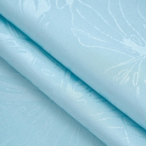 24x24 Inch Square Tablecloth Blue Leaves Pattern with Fringe Edge Waterproof Washable Jacquard Fabric Nightstand End