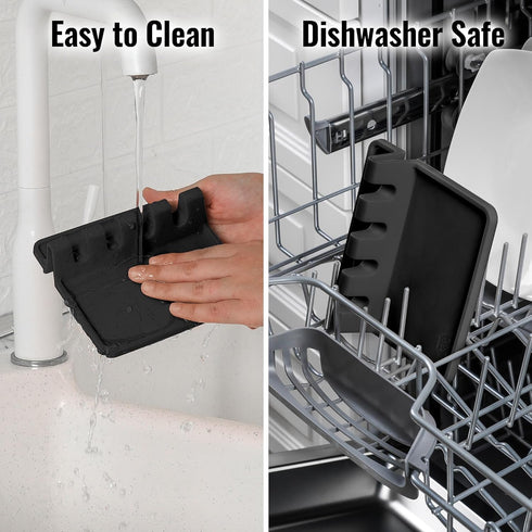 Zulay Kitchen Silicone Utensil Rest - BPA-Free, Durable Spoon Rest with Drip Pad for Stove Top