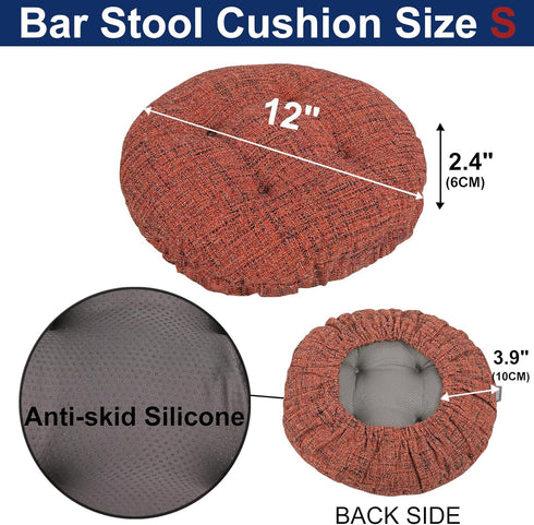 Dia.12, S,1) SINOSSO Modern Bar Stool Cushion Fashion Interweaving Design Anti-Skid Silicone Round Stool Seat Cushion