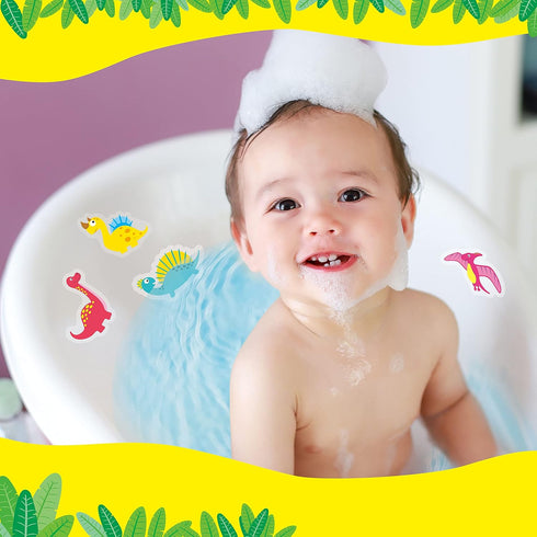 Hebayy 30 Non Slip Bathtub Stickers with Dinosaur Design, Waterproof Anti Skid for Shower and Bathtub