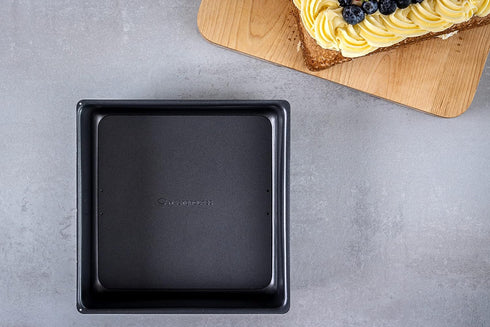 MasterClass 25 cm Deep Cake Tin, 10 Inch Square Pan, PFOA Non Stick, 1 mm Carbon Steel