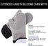 Silicone Oven Mitts – Extra Long Professional Quality Heat Resistant with Quilted Lining, 1 Pair Gray by Lavish Home