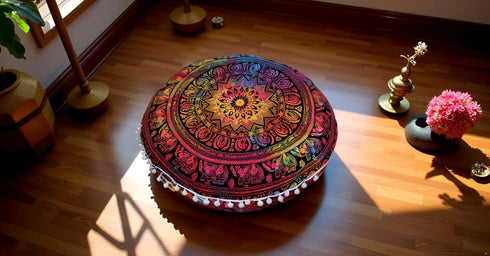 4 32" ICC Large Round seat Floor Cushion Chair Ottoman Cover Pouf Pillow Meditation Floor Cushions Cases Seating