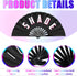 Amyhill Rave Fan, 2 Packs Large Folding Hand Fan, Bamboo Chinese Iconic Fan for Men and Women Party Performance, 13 Inch