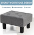 Poofzy Small Foot Stool Ottoman, Linen Ottoman Foot Rest with Legs, Rectangle Foot Rest for Couch, Footstools