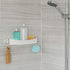 Better Living Clever Flip Shower Shelf, Wall Mounted Shower Caddy Organizer, 16.88" x 4" x 2.88", White, No Drilling
