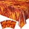 Blue Orchards Fire Table Covers - Pack of 3, 54"x108" XL, Fire Party Supplies, Flame Decorations