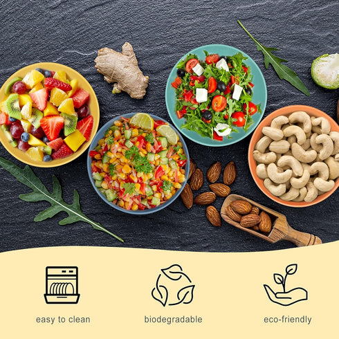 Wheat Straw Bowl Sets, 8 PCS Unbreakable 26 OZ Cereal Bowls, Microwave and Dishwasher Safe, BPA Free for Soup
