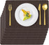 Uolr Vinyl Placemats Set of 8 Faux Leather 100% Waterproof Wipeable Washable Place