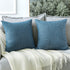 OTOSTAR Set of 2 Linen Throw Pillow Covers, 22x22 Inch Decorative Cushion Covers for Home Decor, Blue