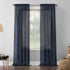 No. 918 Erica Crushed Sheer Voile Curtain Panel, Navy Blue, 51" x 84" Rod Pocket