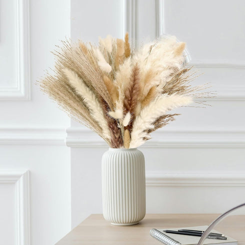CKBT 300 PCS Dried Pampas Grass Decor, Dried Flower Bouquets for Wedding, Home, Centerpiece Table, Modern Home, Western