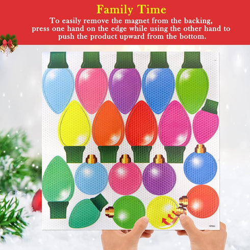 MORCART 80PCS Reflective Christmas Car Magnets Set for Refrigerator, Garage, Mailbox Decor