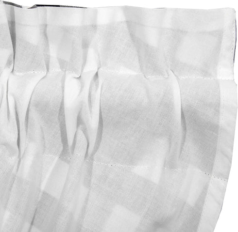 VHC Brands Annie Buffalo Check Cotton Farmhouse Kitchen Curtains Rod Pocket Balloon Valance, 15x60, Black