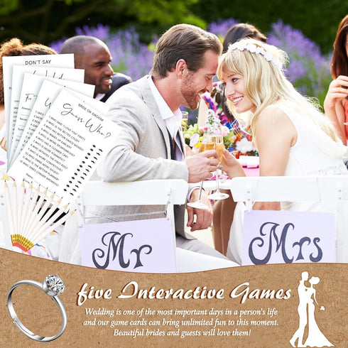 Estune 331 5 Sets 250 1 60 20 Pcs Bridal Shower Games Supplies, Pcs Wedding Cards Put a Ring on It Bridal Shower Games