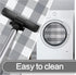 SEEKSEE 27.5"x43" Cotton Buffalo Plaid Rug, Gray and White Checked Washable Doormat for Indoor Outdoor Layered Entry