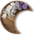 Room Decor Jewelry Organizer - Walnut Wood Tray with Spiritual Accents, Boho Gothic Style, Trinket Dish, Moon Shaped