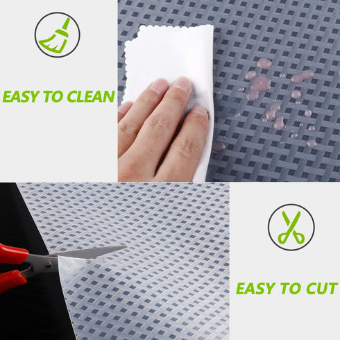 HooTown Refrigerator Shelf Liner and Drawer Mats, Non Slip EVA Plastic Washable Waterproof Pads, Clear