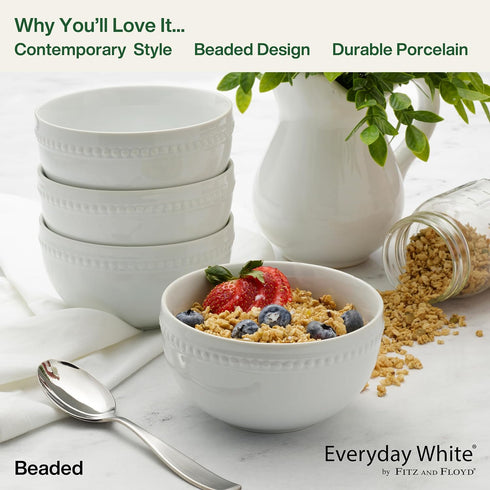 26 Everyday White Ounce Porcelain Soup Cereal Bowls