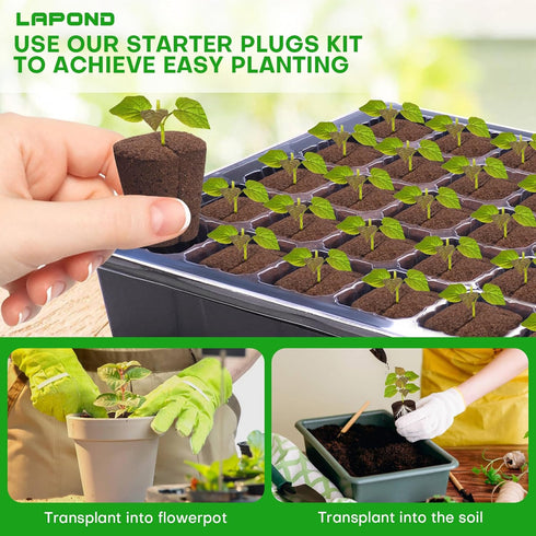 LAPOND 40 Pcs Grow Sponges with Tray, Starter Plugs for Cuttings, Great for Soil, Tray or Planting Pods Plant Rooter