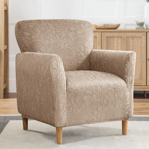 1-Piece Stretch Modern Banquet Armchair Slipcover Accent Chair Covers with Arms Soft Chair Slipcovers for Living Room