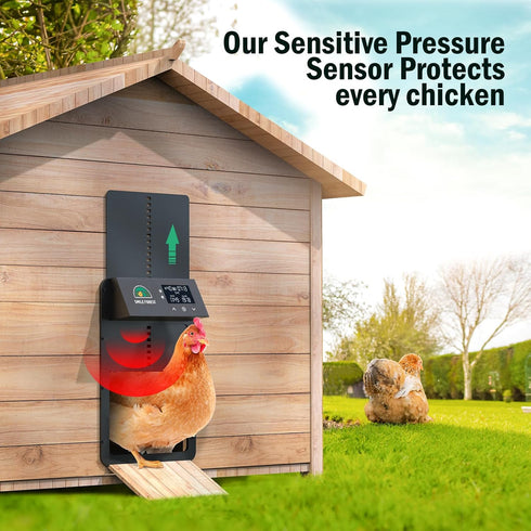 Solar-Powered Automatic Chicken Coop Door with Timer Control - Multi-Mode Opener