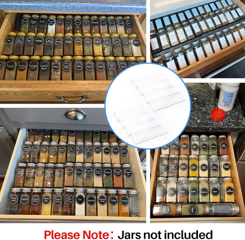 Clear Acrylic Spice Drawer Organizer, 4 Tier- 2 Set Expandable From 13" to 26" Seasoning Jars Drawers Insert, Kitchen Spice Rack Tray for Drawer/Countertop (Jars not included) by MIUKAA