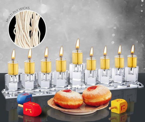 Ner Mitzvah Natural Smokeless Cotton Wicks – Replacement Wicks for Oil Cup Candle – 50 Count (Approx.) 39 Ply Thin