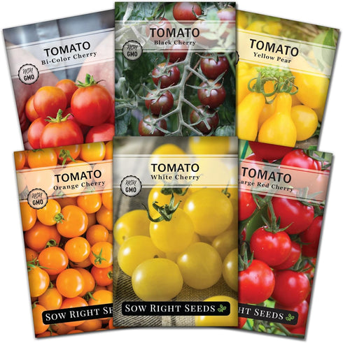 Sow Right Seeds - Cherry Tomato Seed Collection for Planting - Black,