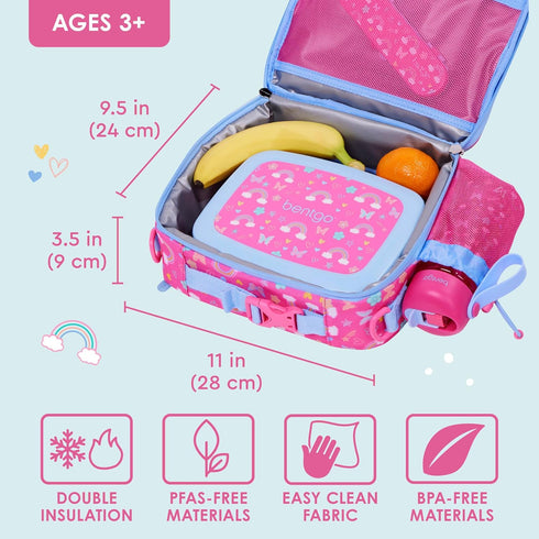 Bentgo Kids Lunch Bag, Double-Insulated Reusable Lunch Bag for Kids 3+, Adjustable Strap, Easy-Clean, Water-Resistant