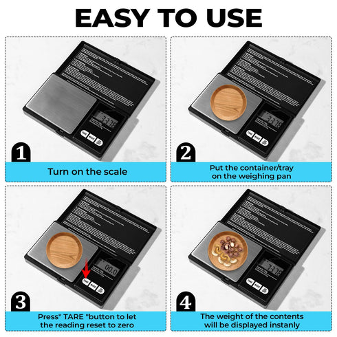 Digital Pocket Scale, 0.01gX150g, Electronic Smart Weigh Scale, Portable Mini Scale with LCD Display, Tare, Black.