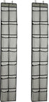 Over The Door Shoe Organizer, 14 Large Mesh Pockets Hanging Shoe Rack for Closet, Gray, 2-Pack