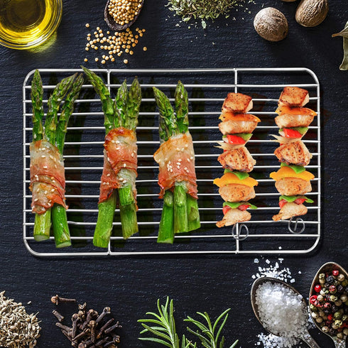 E-far Small Baking Rack Set of 2, Stainless Steel Roasting Cooking Racks, 8.6"x6.2", Dishwasher Safe