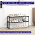 COAPUKT 2-Tier Closet, 12-15 Space-Saving,Black(35.8" Long Shoe Rack, Stackable Shoe Organizer for Entryway, Hallway