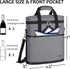 Tirrinia Insulated Wine Gift Carrier - 3 Bottle Travel Cooler Tote Bag with Handle, Grey