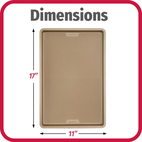 GoodCook BestBake Nonstick Textured Carbon Steel Large Cookie Sheet, 11" x 17", Bronze