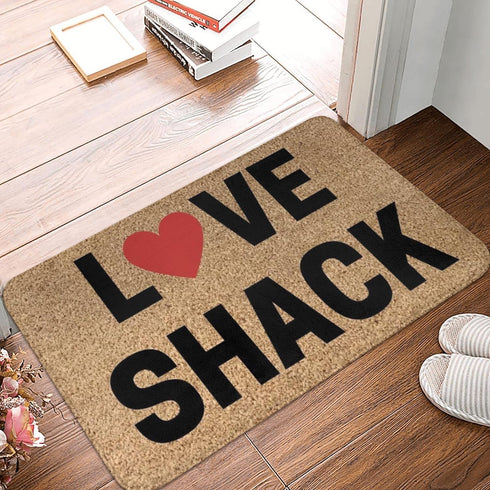 Welcome Mats for Front Door Outdoor Entry Love Shack Valentine’S Day Doormat Housewarming Wedding Gift Funny Mat Doormat Non Slip Mat for Home Indoor Rugs Patio 17x30 Inch