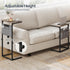BG77SF01 HOOBRO C Shaped End Table, Adjustable Height Side Table for Sofa, Couch Side Table for Small Spaces, Slide