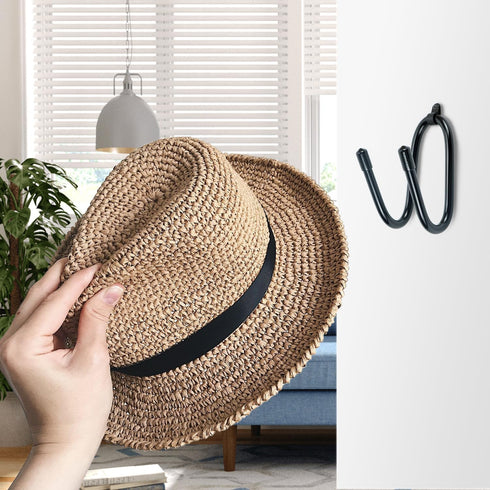 Kesywale 2 Pack Adjustable Cowboy Hat Rack Holder for Wall, Western Baseball Cap Organizer