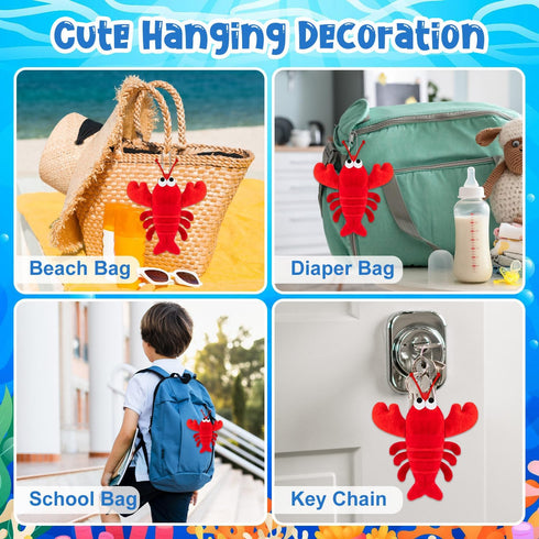 SYWHXY 12Pack Backpack Lobster Toy Cute Plush Lobster Stuffed Animal Crab Doll for Kids, Soft Mini Plush Stuffed