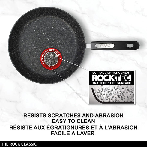 Starfrit The Rock 16cm Non-Stick Egg Fry Pan - 6.5" Durable Forged Aluminum, PFOA Free, Black