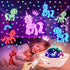 Kids Night Light Projector, 90 Lights 360° Silent Rechargeable Star Light, Dimmable Unicorn Night Light with Timer