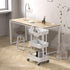 3-Tier Simple Houseware Multifunctional Rolling Utility Cart with Hanging Bucket, White